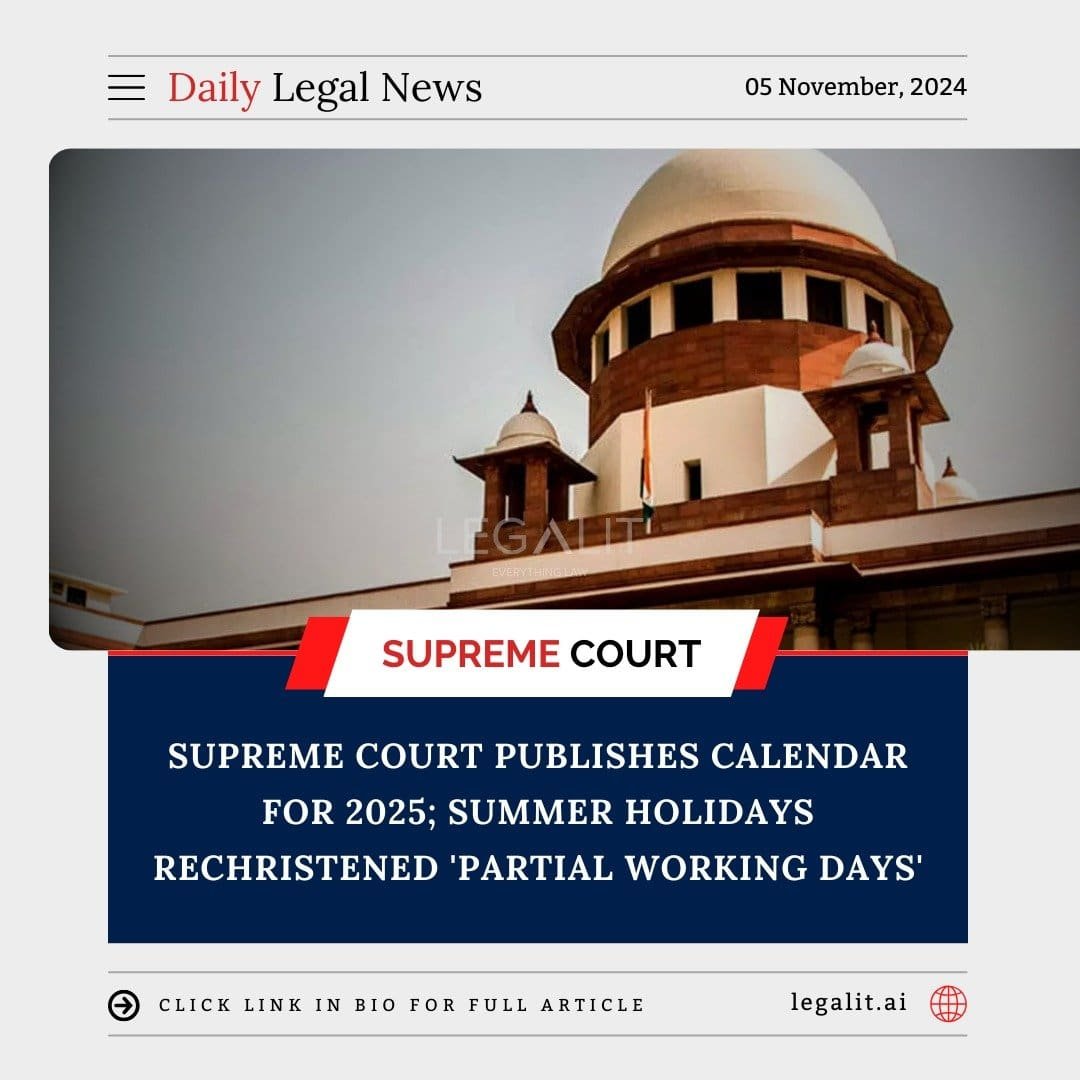 Calendar 2025 Supreme Court Of India 